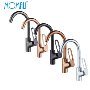 Momali hot sale factory silver metal gun matte black brushed rose gold brass kitchen faucet for home sink not shower faucet