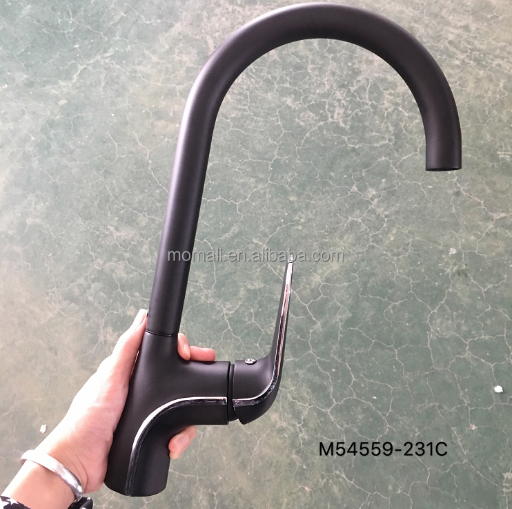 Momali Sanitary European economic modern matte black white swivel copper faucet kitchen sink water tap OEM brass kitchen faucet