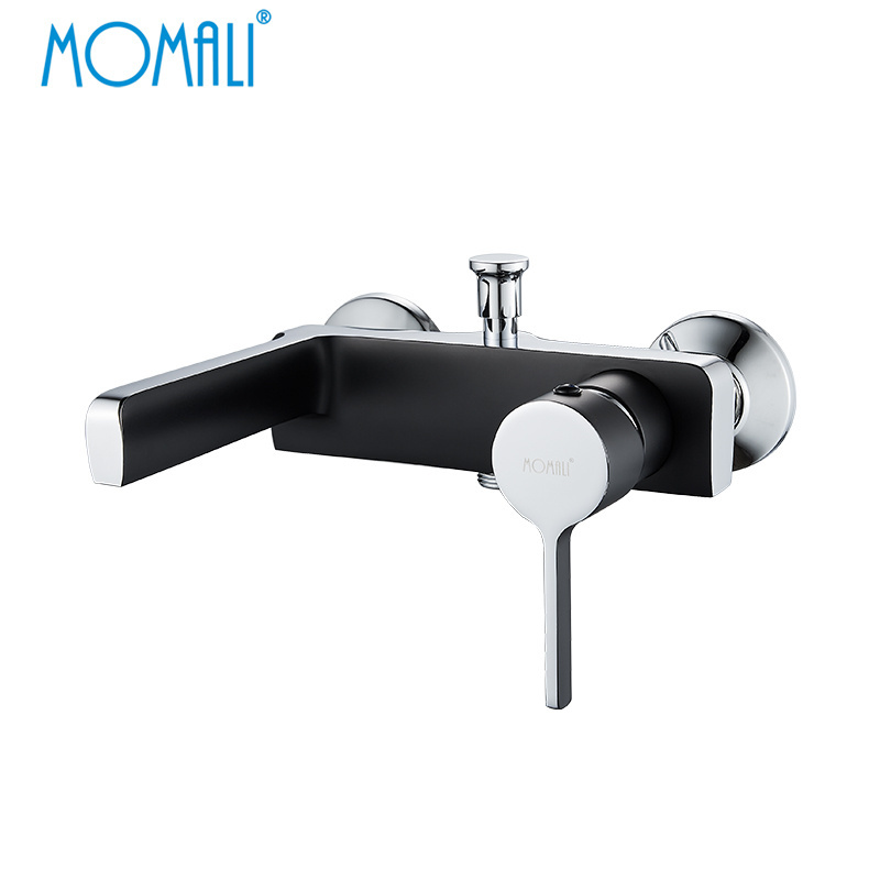 Momali manufacturer new design brass copper wall chrome matte black shower mixer, bath tub and shower faucet