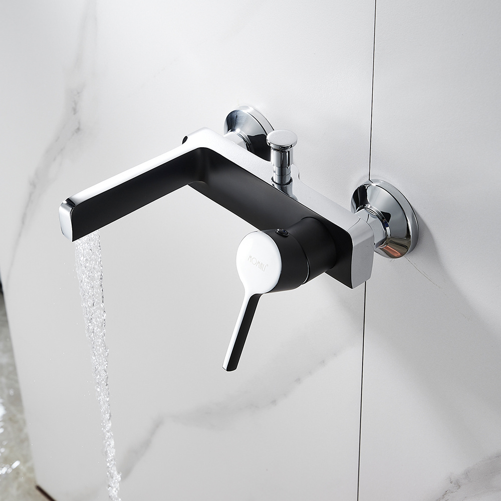 Momali manufacturer new design brass copper wall chrome matte black shower mixer, bath tub and shower faucet