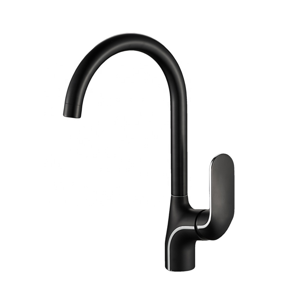 Momali modern matte black brass classic kitchen sink faucet