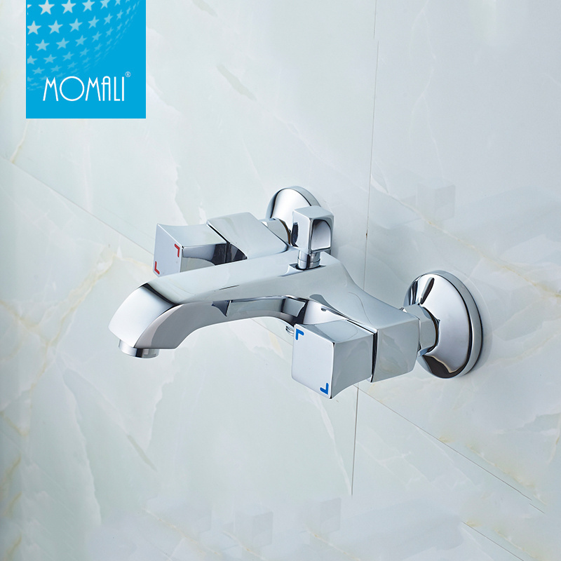 Momali Sanitary Ware Wall Mounted Dual Handle square Bath mixer Shower Taps for Bathroom wall bath faucet shower faucet