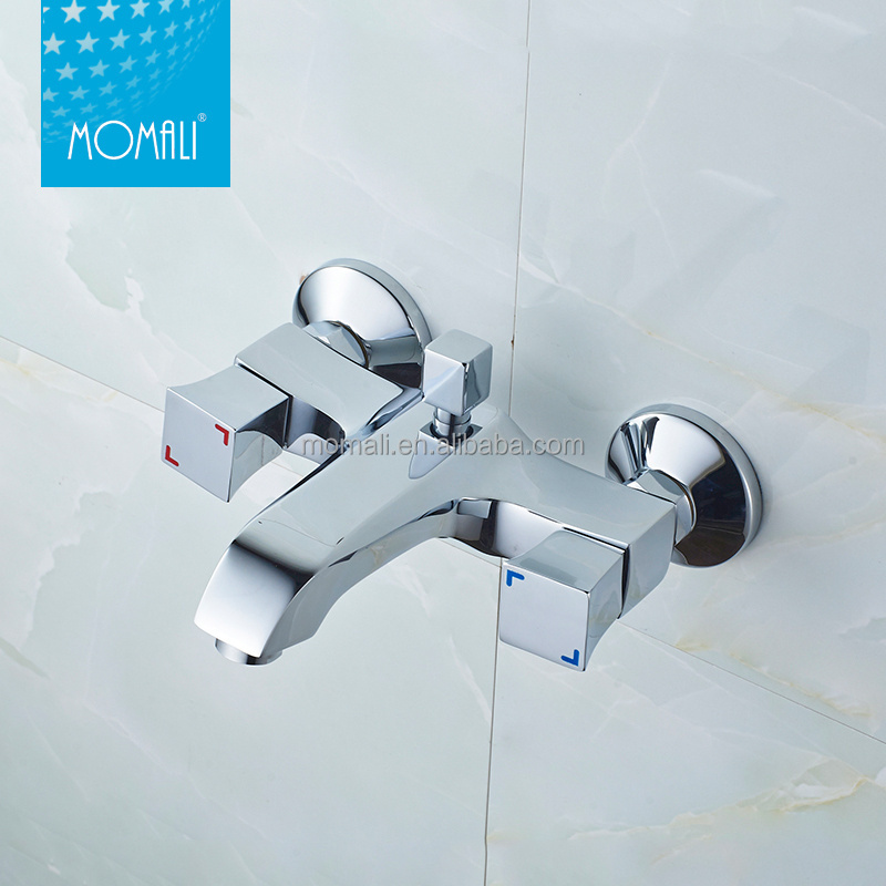 Momali Sanitary Ware Wall Mounted Dual Handle square Bath mixer Shower Taps for Bathroom wall bath faucet shower faucet