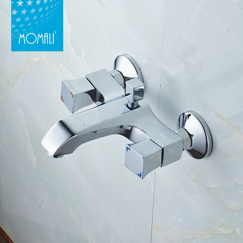 Momali Sanitary Ware Wall Mounted Dual Handle square Bath mixer Shower Taps for Bathroom wall bath faucet shower faucet