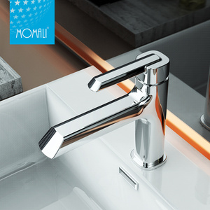 Momali 25mm square Brass economic Chrome Bathroom Mixer Tap vanity aerator faucet, faucet basin