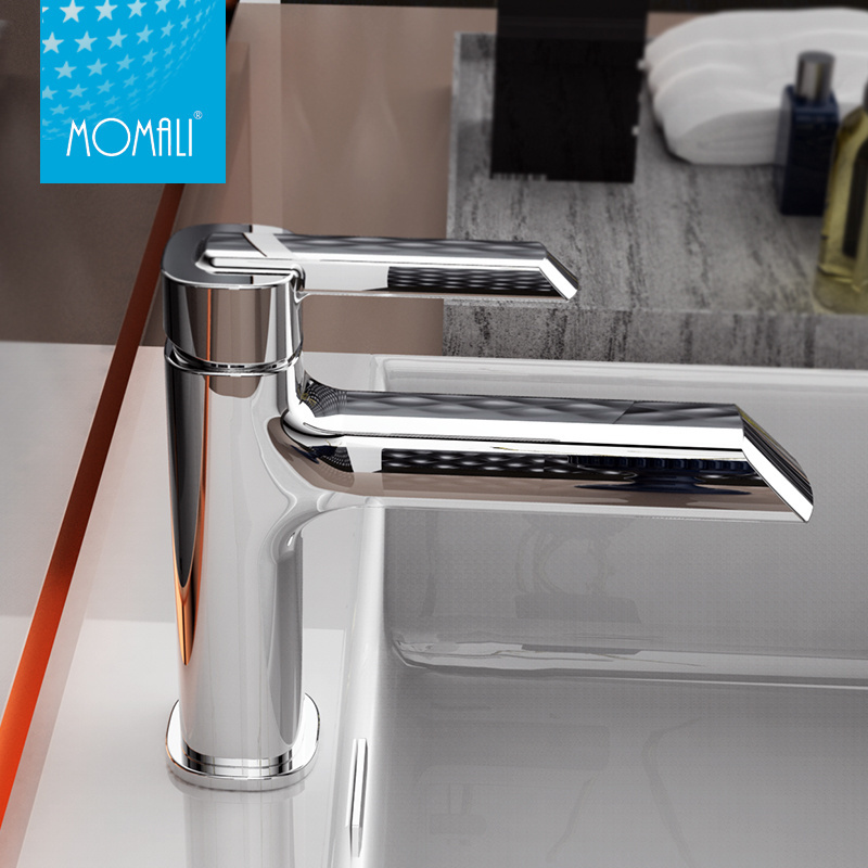 Momali 25mm square Brass economic Chrome Bathroom Mixer Tap vanity aerator faucet, faucet basin