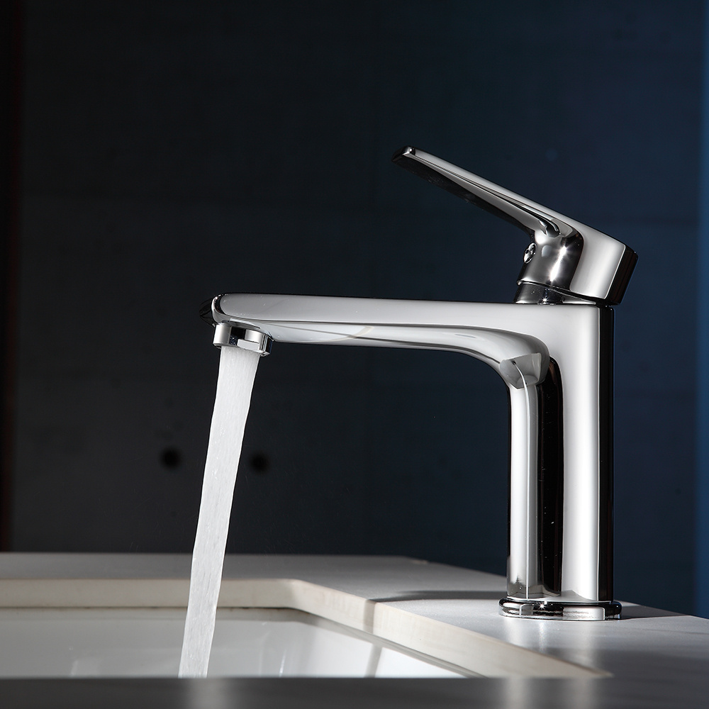 Momali hot selling China sanitary ware brass single handle chrome surface treatment brief CE ACS ISO water tap basin faucet