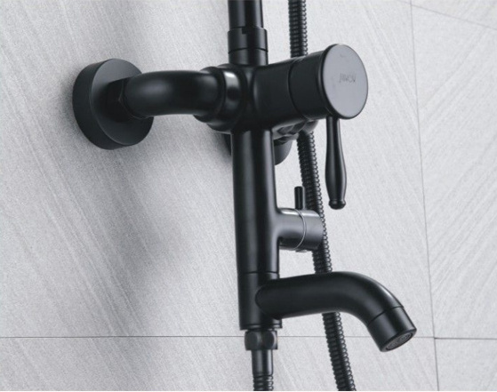 Momali In-wall Matte Black Bathroom Mixers Contemporary Rain Shower Faucet Sets with Shower Head, Bathroom Bath Shower Faucets