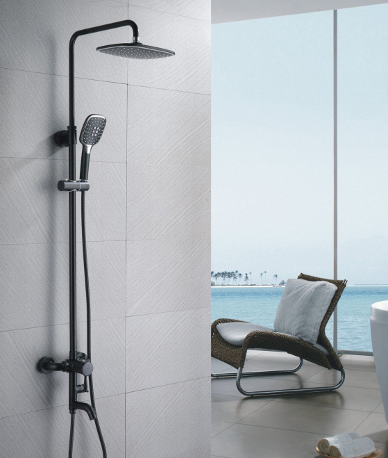 Momali In-wall Matte Black Bathroom Mixers Contemporary Rain Shower Faucet Sets with Shower Head, Bathroom Bath Shower Faucets