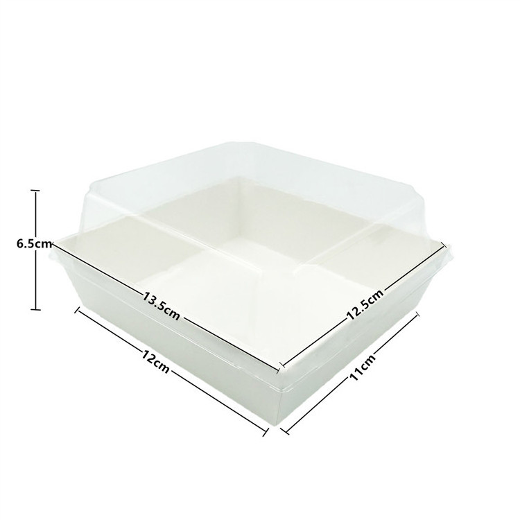 Wholesale Square Sandwich Packaging Box With Clear Lids For Shellfish Egg Yolk Crispy Box For Cake