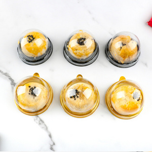 Disposable egg yolk crisp Pet Round Small Clear Plastic Tray Blister Moon Cake Packaging Box