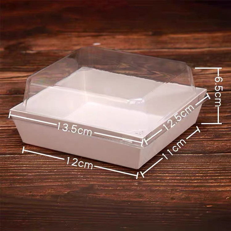 Wholesale Square Sandwich Packaging Box With Clear Lids For Shellfish Egg Yolk Crispy Box For Cake