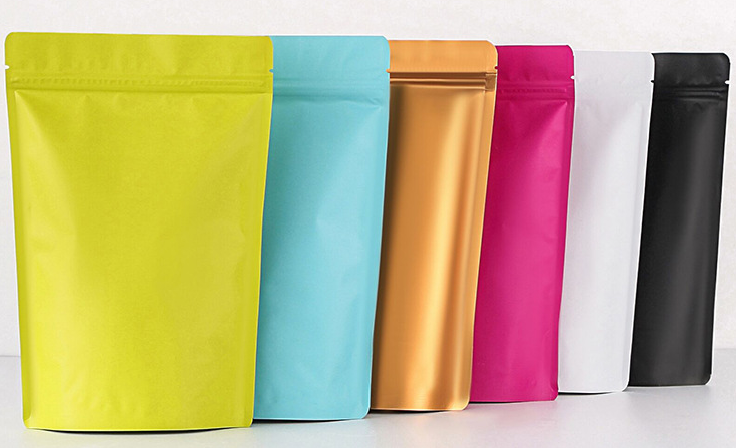 Wholesale 100pcs Golden Aluminum Foil Food Packing Bags with Zipper Lock for Tea, Coffee, and Pet Food