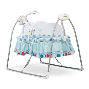 Factory Direct Sales New born Foldable Cot Bed Safety Baby Bassinet swing to sleep baby electric Swinging Baby Crib