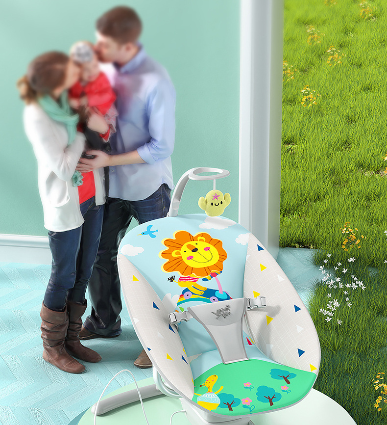 Adjustable Comfortable Cheap Automatic Swing Baby High Quality Metal Toddler Electric Baby Swing Baby Bouncer Chair