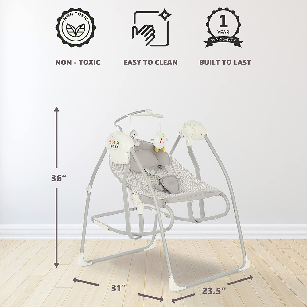 Automatic 2 in 1 Cradle Swing  With music Baby Shaker Toy High Standard Durable Baby Electric Cradle Swing Chair baby rocker