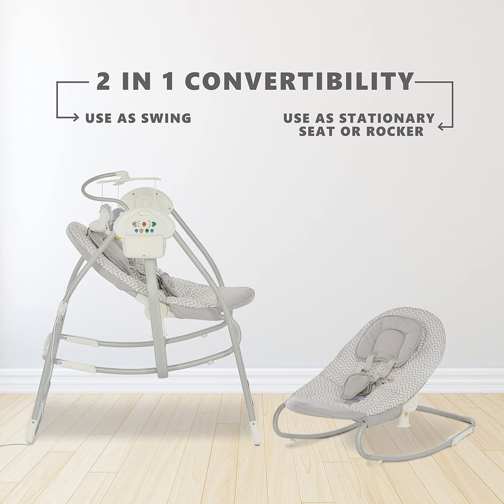 Automatic 2 in 1 Cradle Swing  With music Baby Shaker Toy High Standard Durable Baby Electric Cradle Swing Chair baby rocker