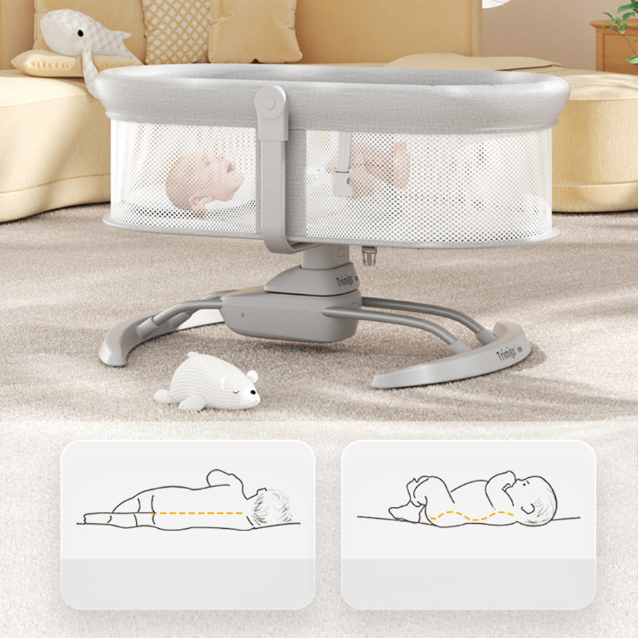 Adjustable Electric Baby Swing Bed New Design Rocker Cradle with Breathable Mesh Music  Professional Wholesale