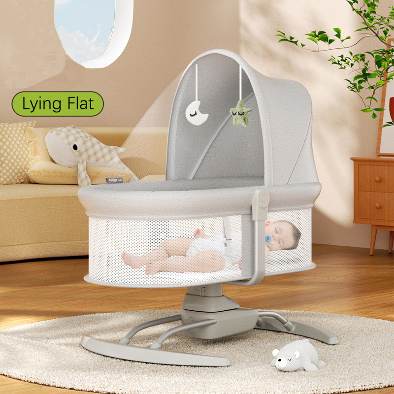 Adjustable Electric Baby Swing Bed New Design Rocker Cradle with Breathable Mesh Music  Professional Wholesale