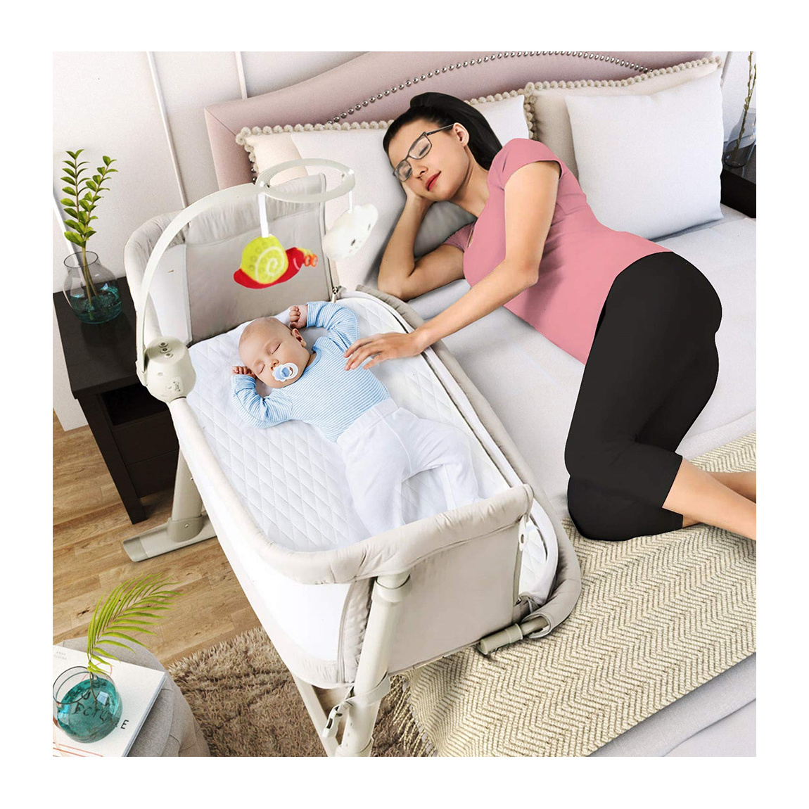 Wholesale Hot selling Baby Cot Multi-functional Portable Baby Bed Swing Bassinet Baby Crib