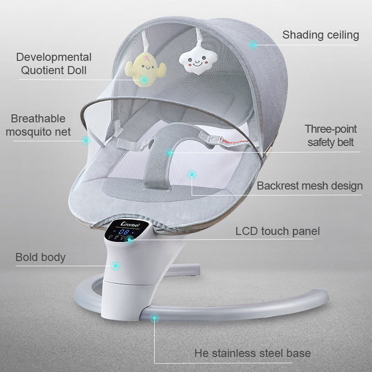 Spot Supply Natural Sway in 8 Speeds Soothe Portable Newborn Swing Comfort Cradling Baby Swing for Infants Baby Chair