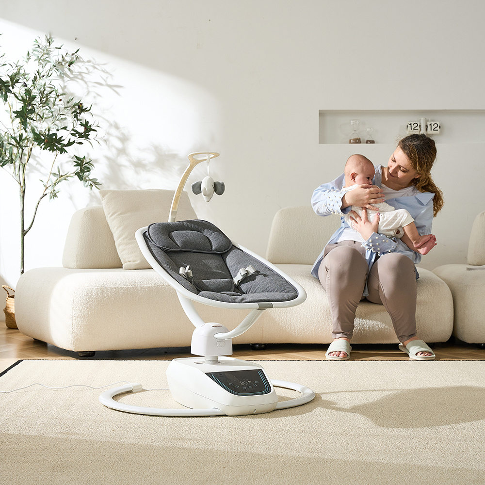 New Arrivals Electric Rocker Rocking Electric Swing Newborn Adjustable 5 Natural Sway Speed Music Baby Rocking Chair