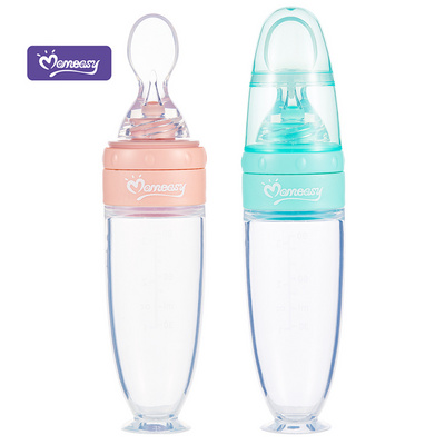 Momeasy BPA Free Baby Feeding Squeeze Bottle 90ml/3oz Silicone Squeeze Feeder Baby Bottle Spoon Feeder