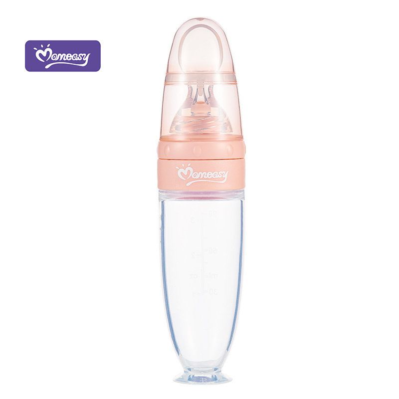 Momeasy BPA Free Baby Feeding Squeeze Bottle 90ml/3oz Silicone Squeeze Feeder Baby Bottle Spoon Feeder