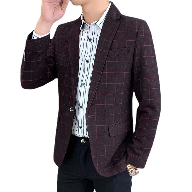 New Men's Suit Jacket Striped Business Slim Breathable Comfortable Casual Suit Top