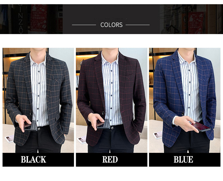 New Men's Suit Jacket Striped Business Slim Breathable Comfortable Casual Suit Top