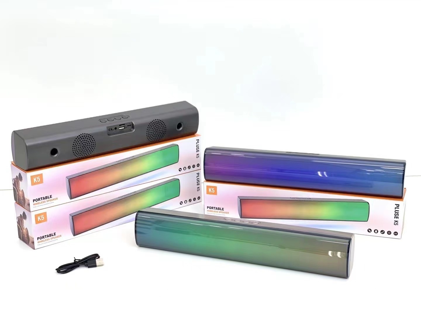 Mini Portable Bluetooth Speaker Super Bass Effect RGB Spotify Plastic TF Card/USB/AUX/Bluetooth Connectivity PC Soundbar MP3