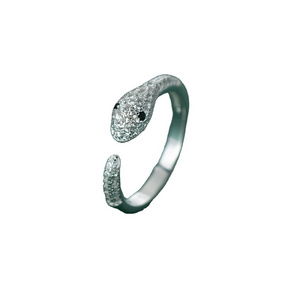 s925 ring 925 sterling silver serpentine ring zircone stone rings fashionable diamond-encrusted design