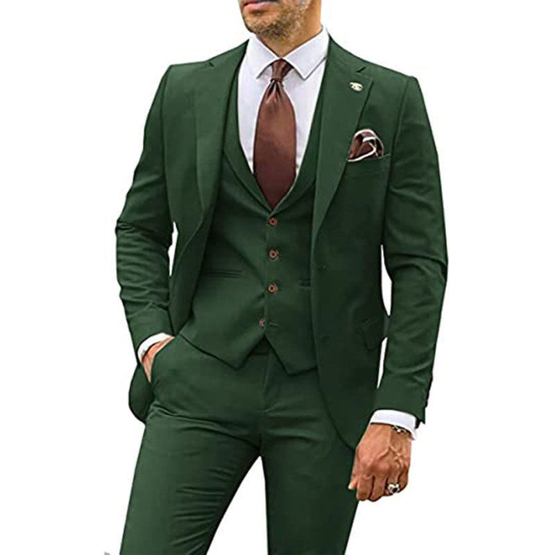 Dark Gary Groom Wedding Suits 3 Piece Jacket Vest Pants Slim Fit Men Suits Ready To Ship