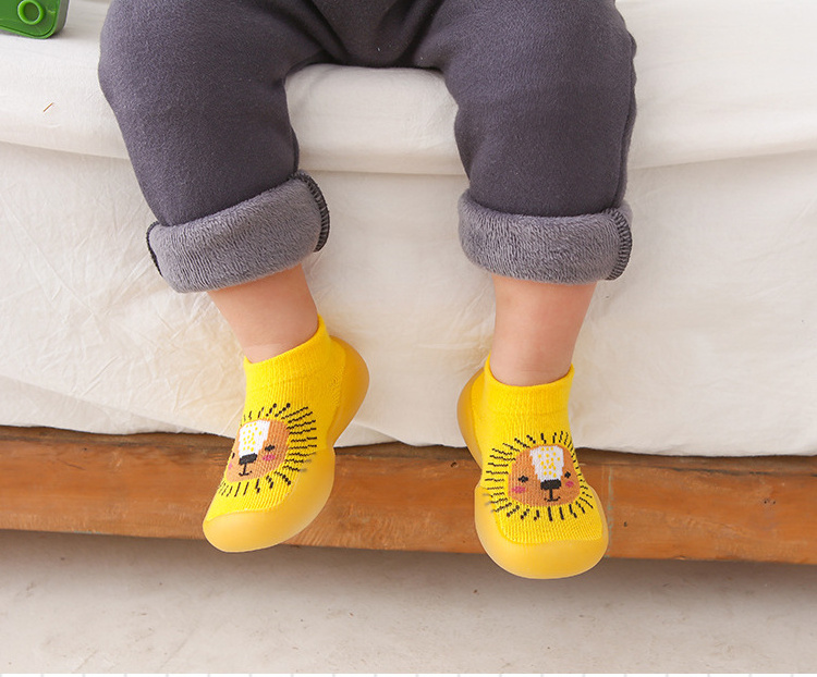 Animal Design Baby Toddler First Walking Sock Shoes Soft Sole Slip-on Sneakers Non-Skid Floor Slippers for Kid Girl Boy M3309