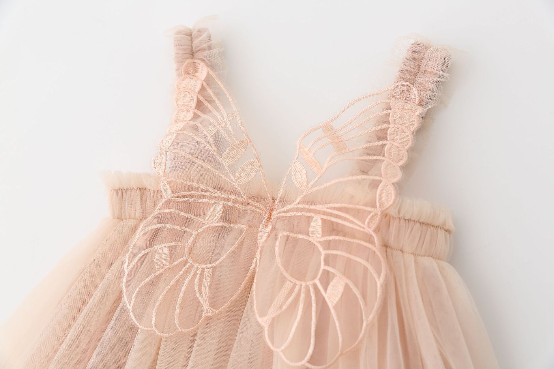 Toddler Baby Girls Tutu Dress with Angel Wings Tulle Sundress Layered Spaghetti Strap Dresses M3550