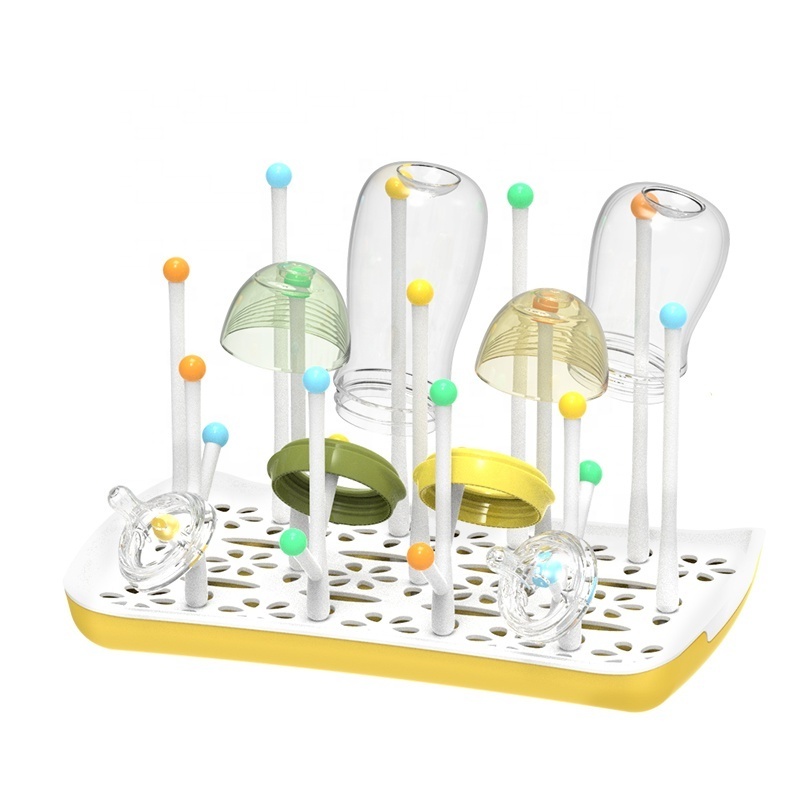 Ready to ship RTS free hand baby bottle holder baby feeding bottle drying rack portable travel baby bottle drying rack with tray