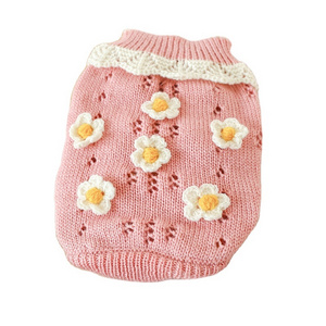 Factory direct supply dog flowers Cute sweaters pet clothes stylish design Cat dog clothing