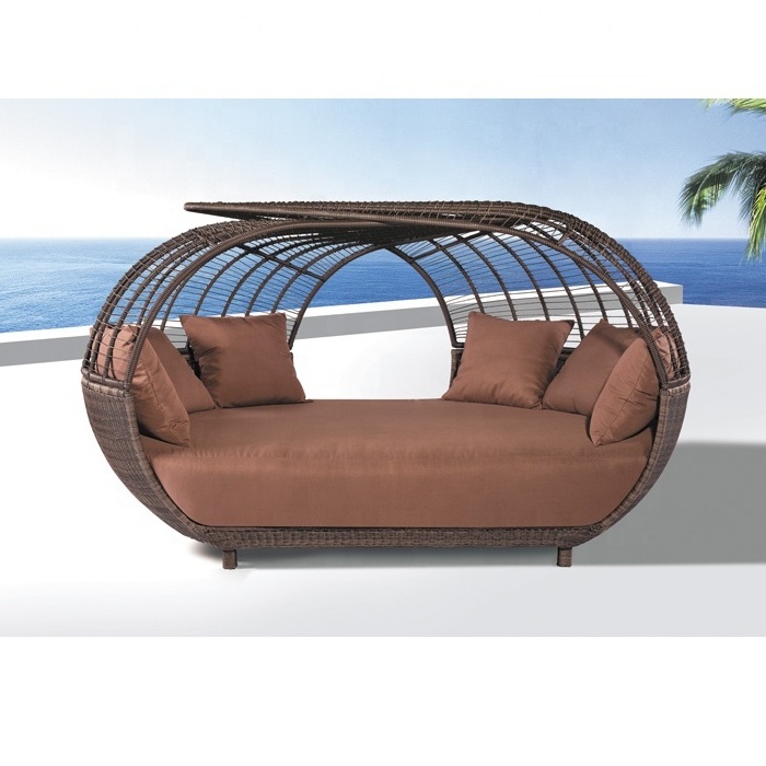 swimming pool beach hotel All weather Patio furniture luxury garden gazebo sun beds beach daybed rattan cane furniture