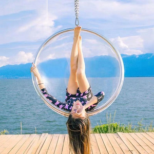 hot sale indoor bedroom living room outdoor patio porch no MOQ funny kids children acrylic ceiling hanging ball swing egg chair