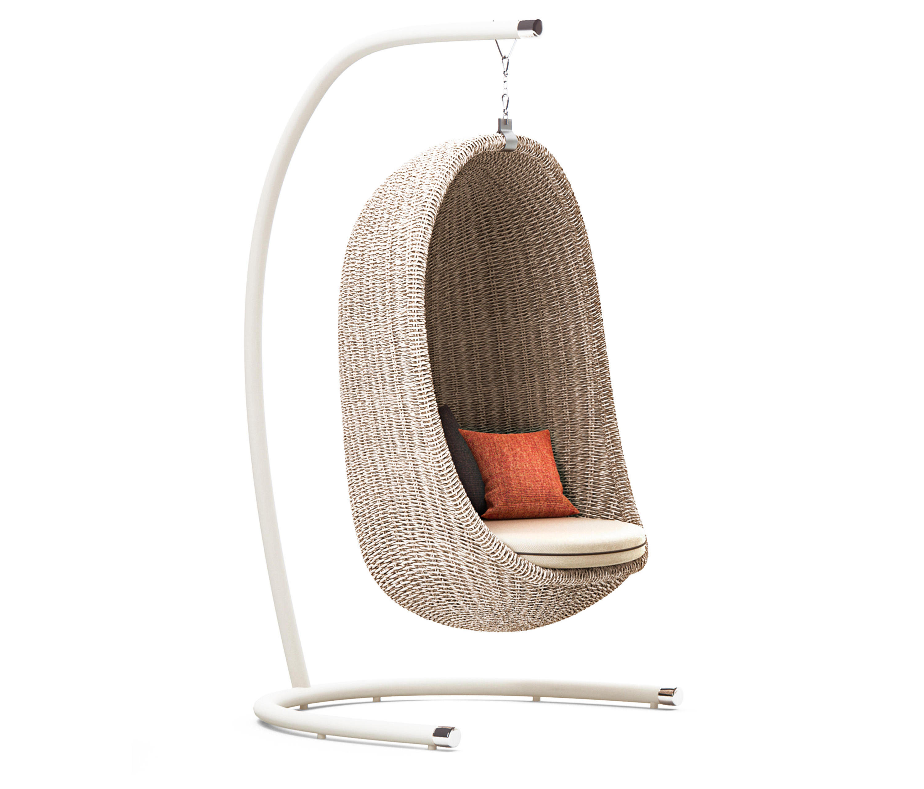 Wholesale Basket Steel Wicker Rattan Swing Seat Furniture Outdoor Patio Swing Chair Hanging Garden Swing Egg Chair With Stand