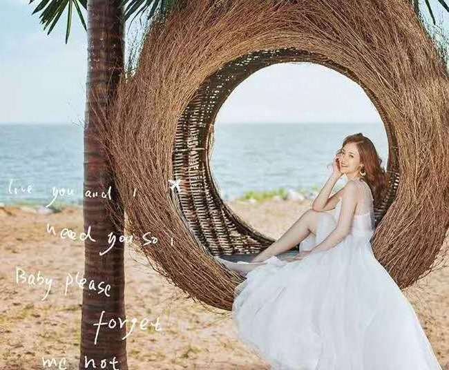 Island outdoor Nest handing swing tourism Photo Props ins style rattan hanging bird nest swing chair for beach hotel garden