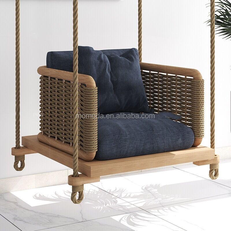 Garden furniture PE Rattan Swing Sofa Chair Outdoor Wicker Rattan Love Seat hanging Sofa Chair