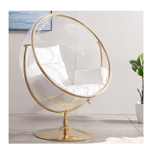 hot sale luxury special design  living room  bedroom gold metal ball bubble egg hanging swing  leisure lounge chair furniture