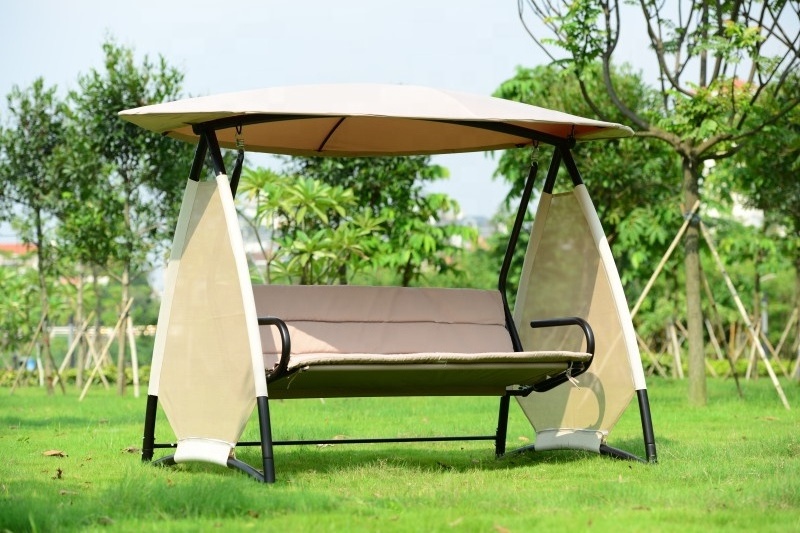 Double Seat Garden  furniture Swing Chair with canopy For Lovers Outdoor  indoor hotel metal Swing for park