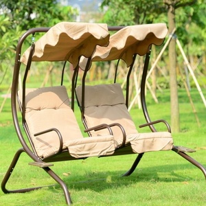 Double Seat Garden  furniture Swing Chair with canopy For Lovers Outdoor  indoor hotel metal Swing for park