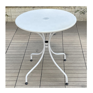 hot sale factory price black metal square round table outdoor restaurant canteen cafe tables with umbrella hole