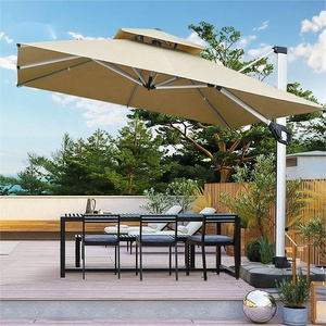 luxury hydraulic auto led restaurant hotel cafe coffee shop outdoor umbrella garden patio sun parasol umbrella and base