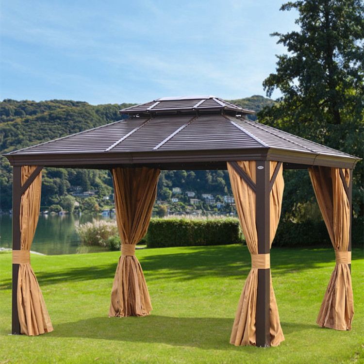 Custom 3x3m Hardtop Aluminum Permanent pavilion pergola metal patio gazebo for outdoor Garden outdoor awning tent