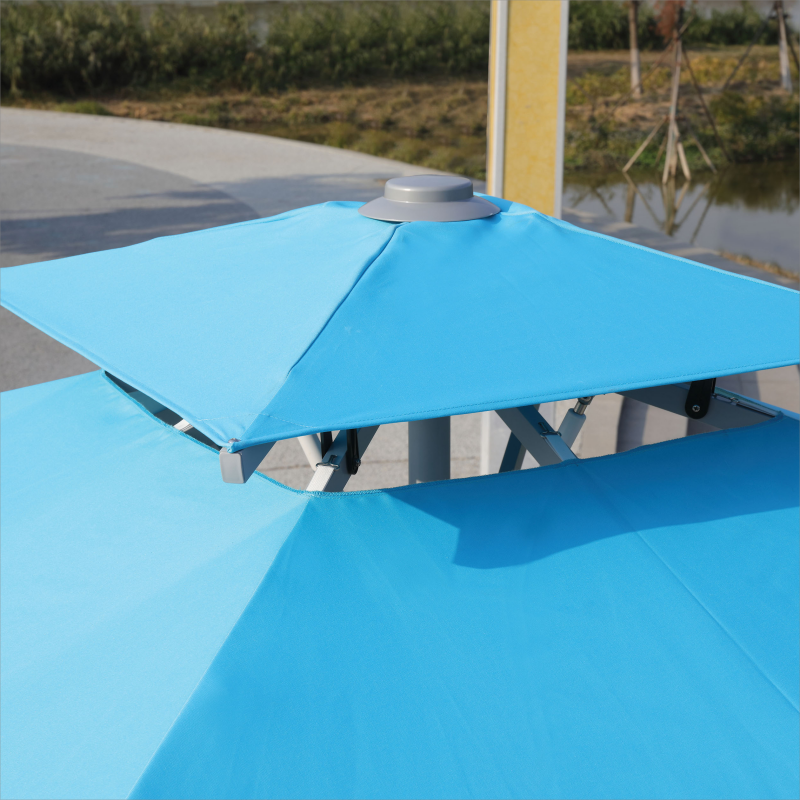 Hot Sale Sun Umbrella Garden Beach Waterproof Parasol with Plastic Water Filled or Marble Parasol Base