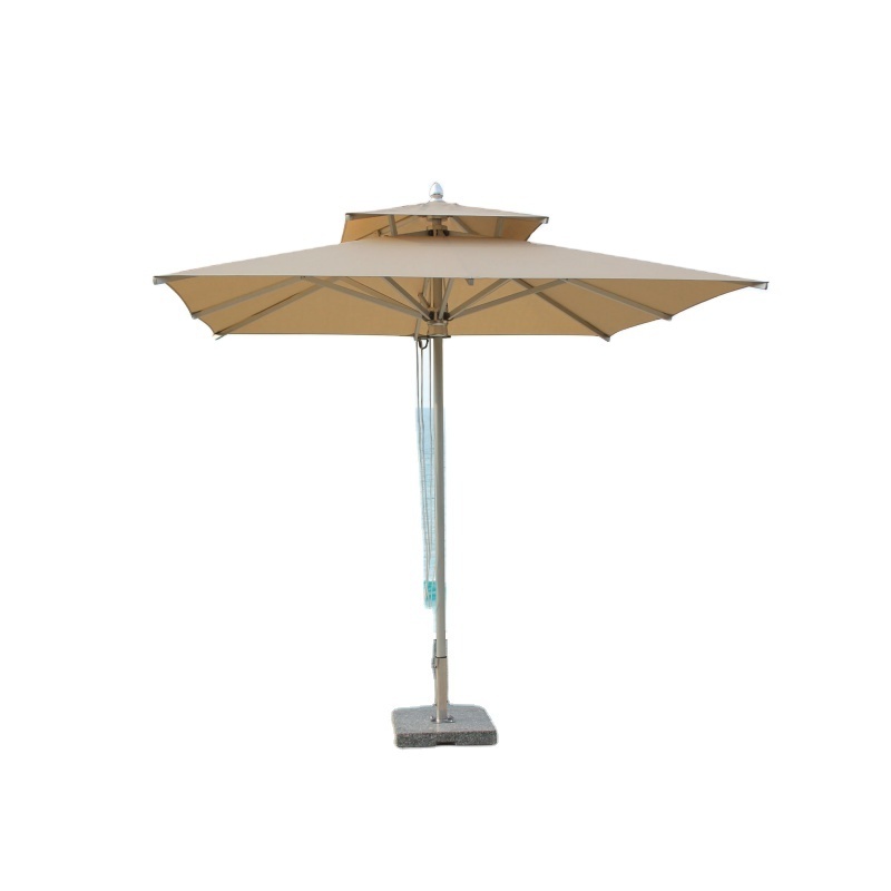 Hot Sale Sun Umbrella Garden Beach Waterproof Parasol with Plastic Water Filled or Marble Parasol Base